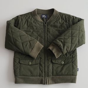 Oshkosh Green Quilted Bomber Jacket Size 18M